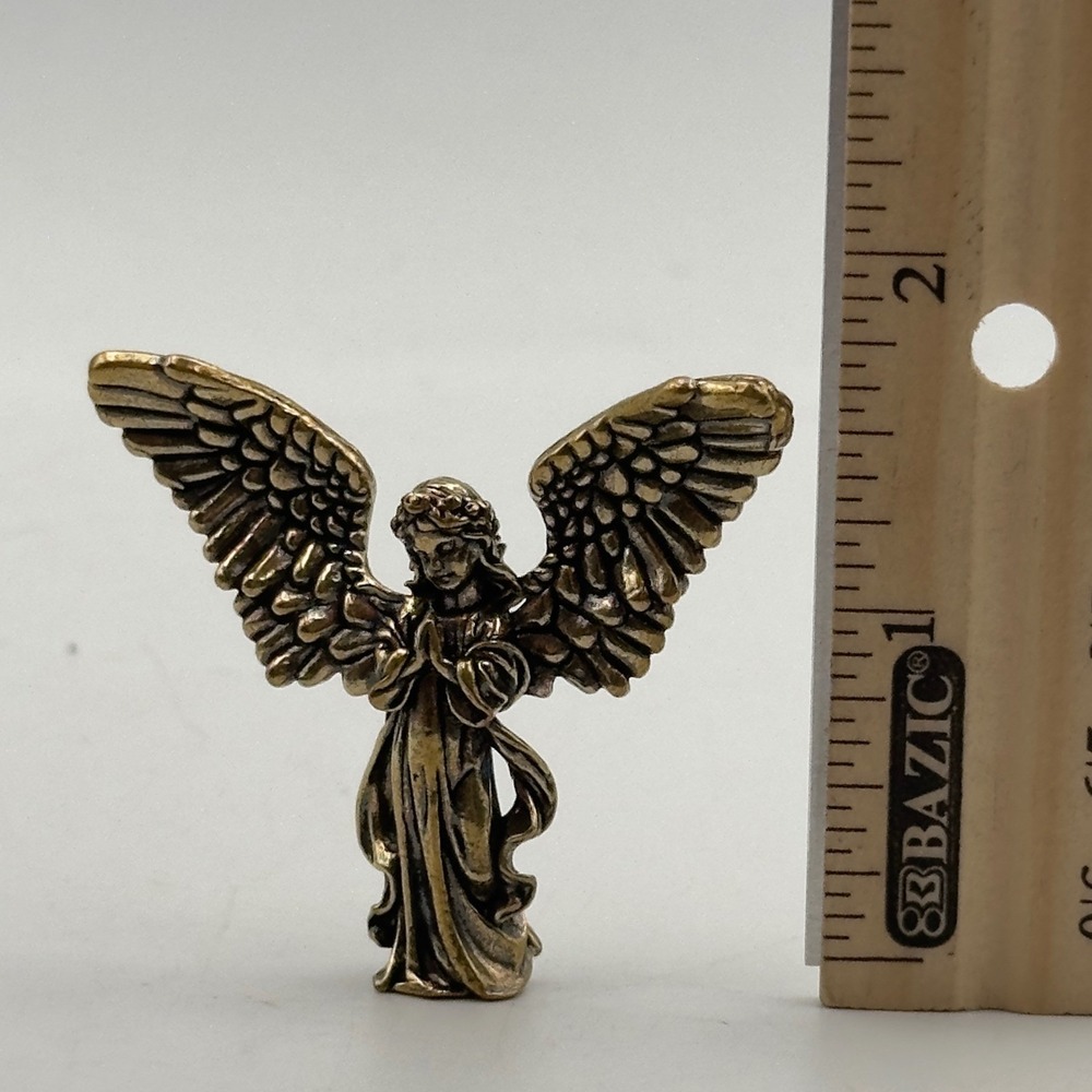 BG1-Miniature brass metal angel girl figurine Open Wings - Picture 3 of 5